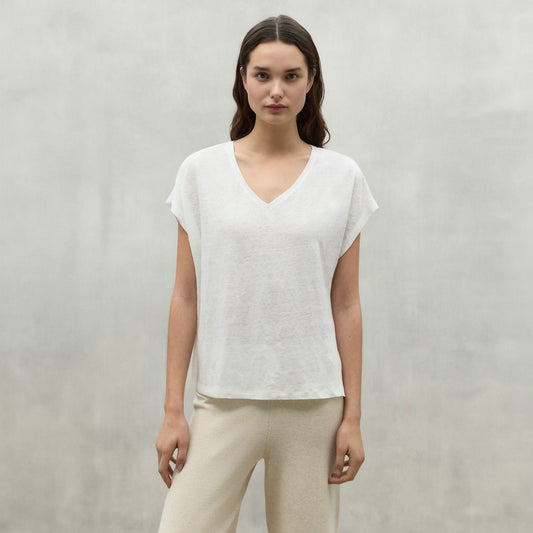 - Arendal Linen T-Shirt - Off White