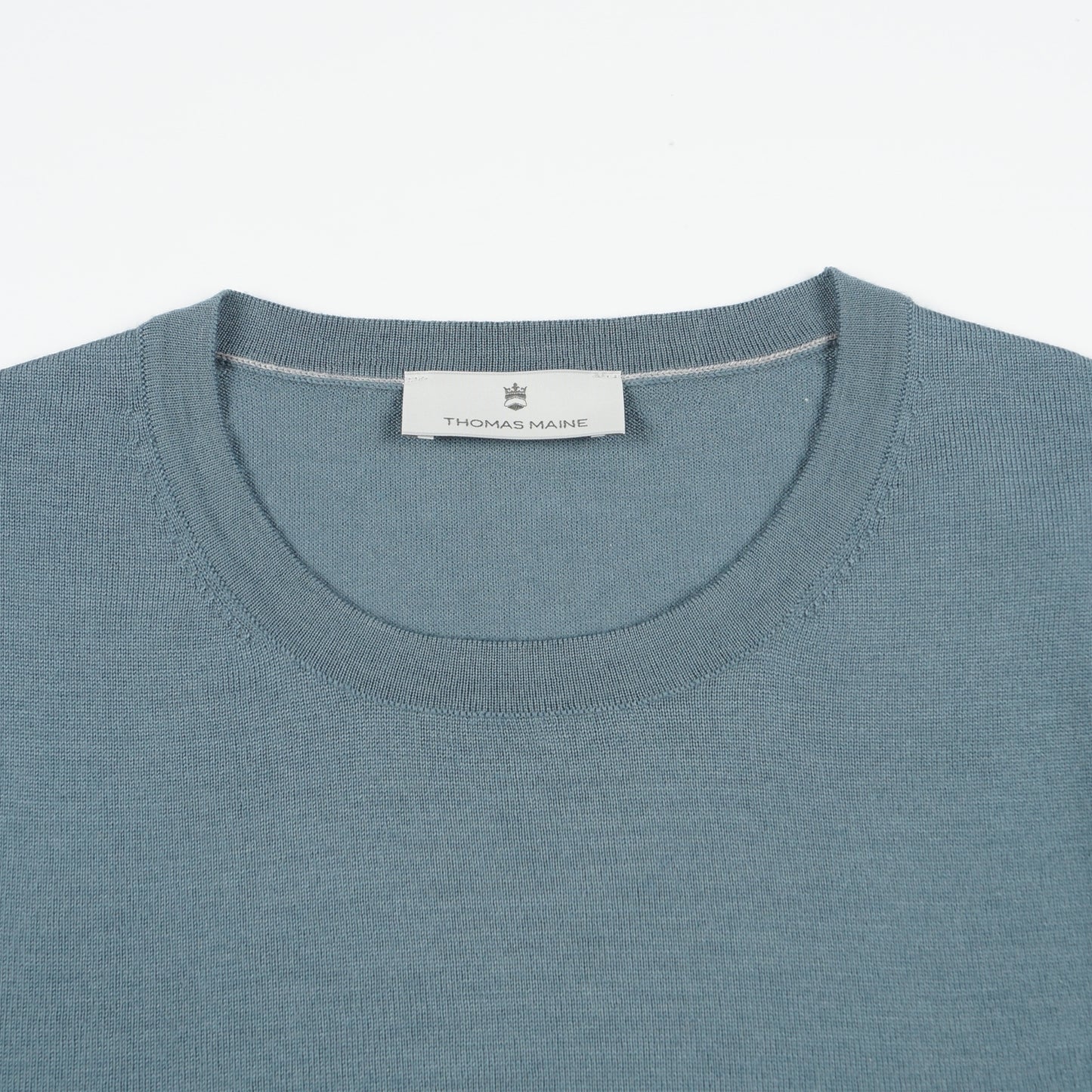- Merino SS Pullover - Blue/Grey
