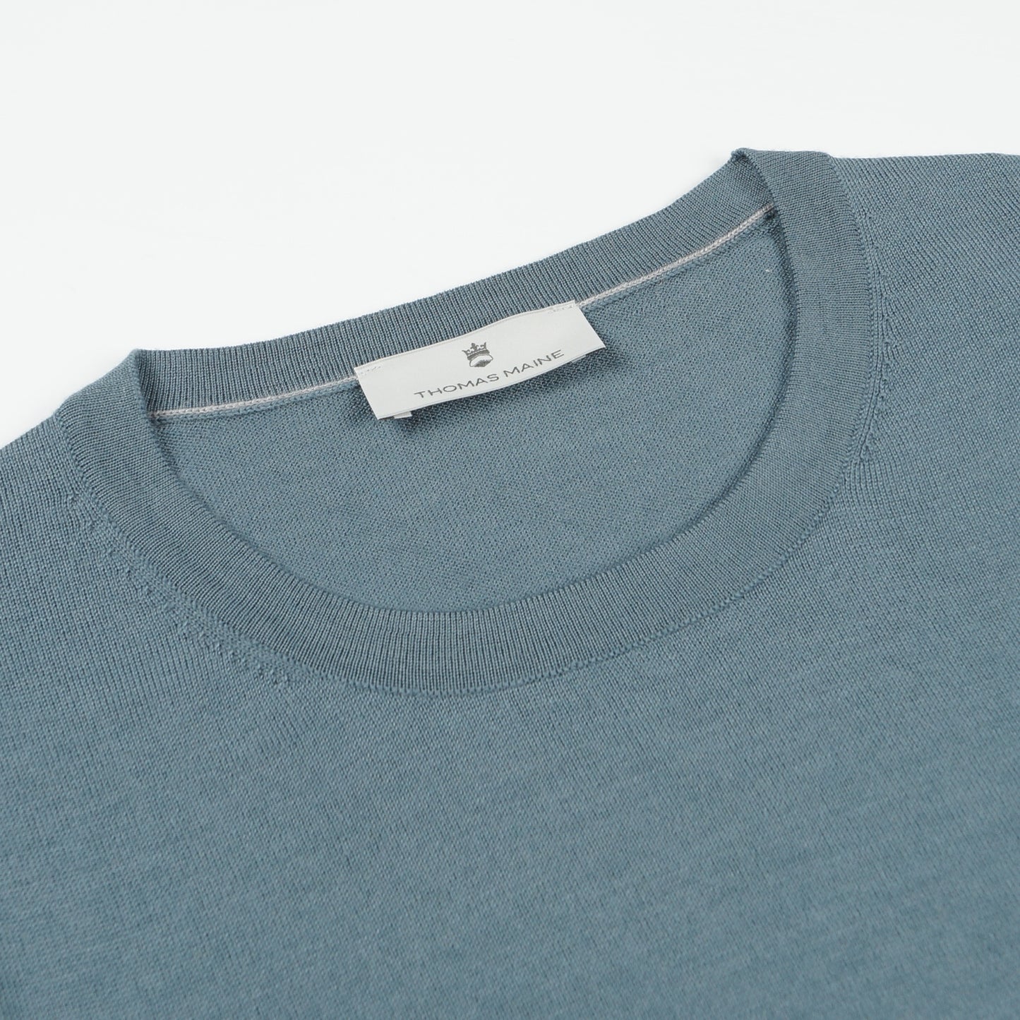 - Merino SS Pullover - Blue/Grey