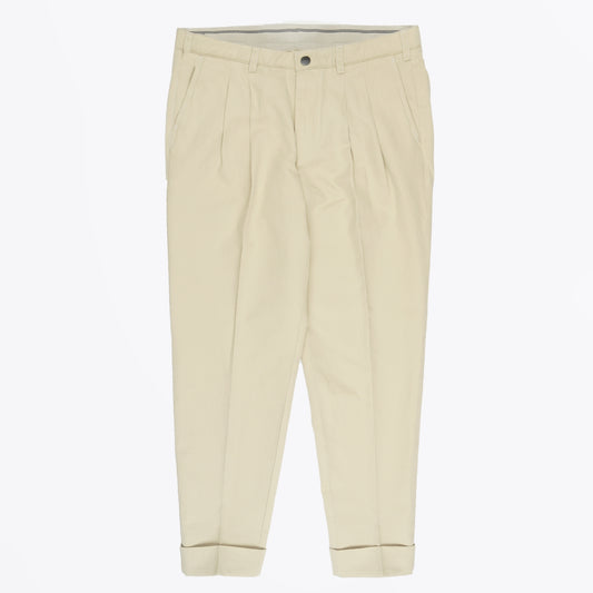 - Pardus Cropped Pleat Trousers - Sand