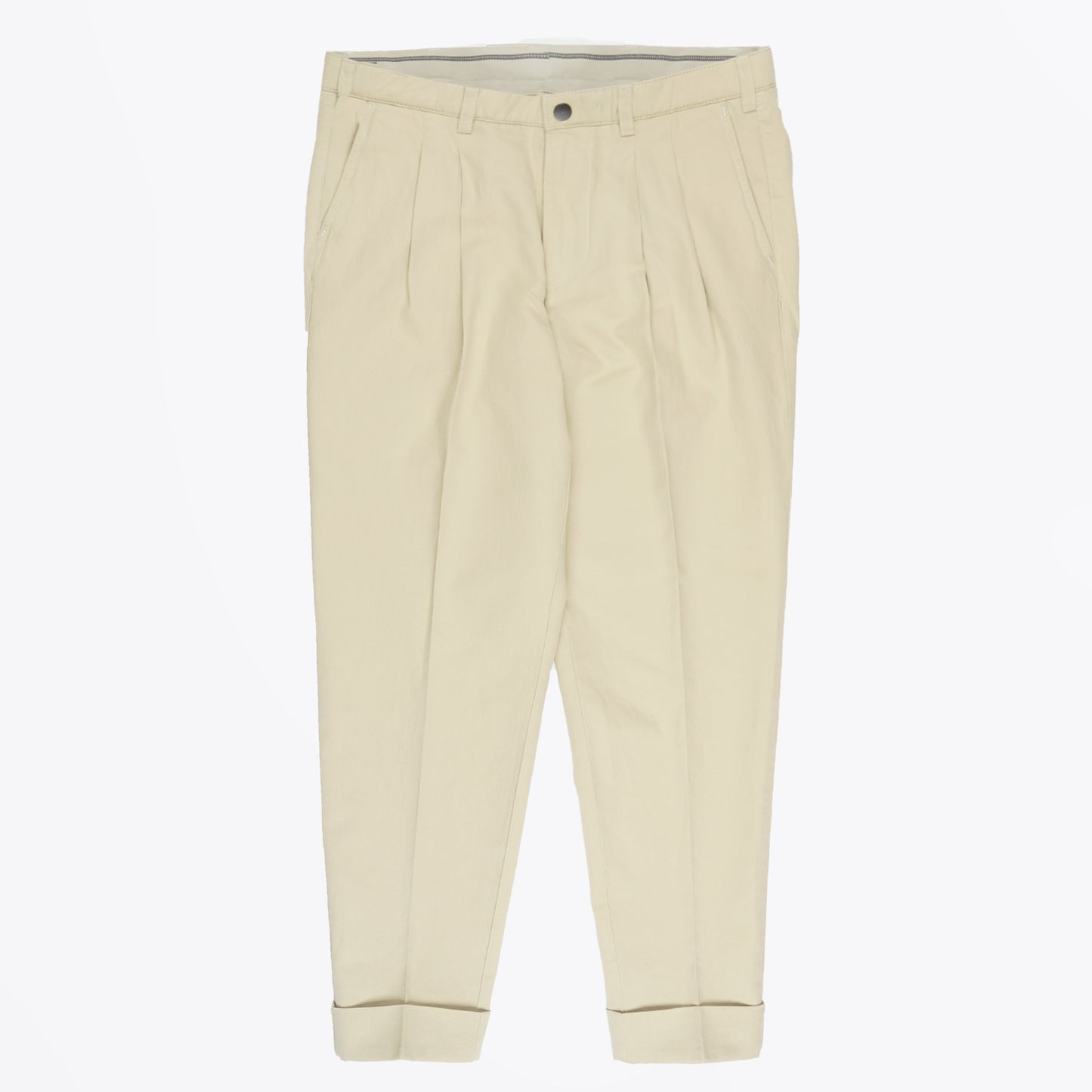 - Pardus Cropped Pleat Trousers - Sand