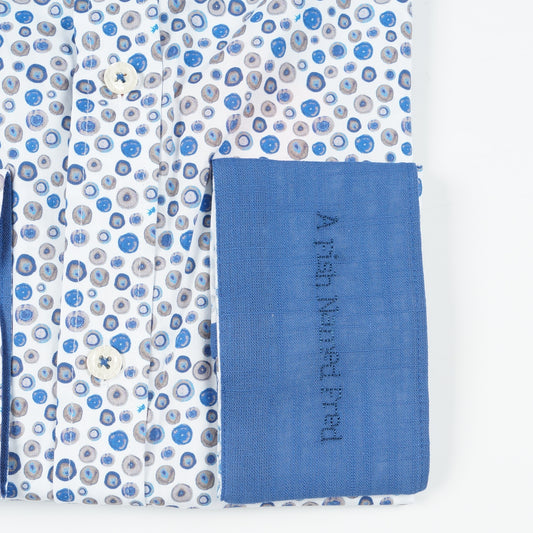 - Watercolor Dots Shirt - Blue