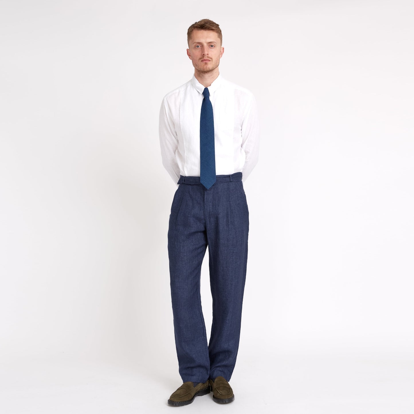 - Belted Dubrow Trousers - Navy