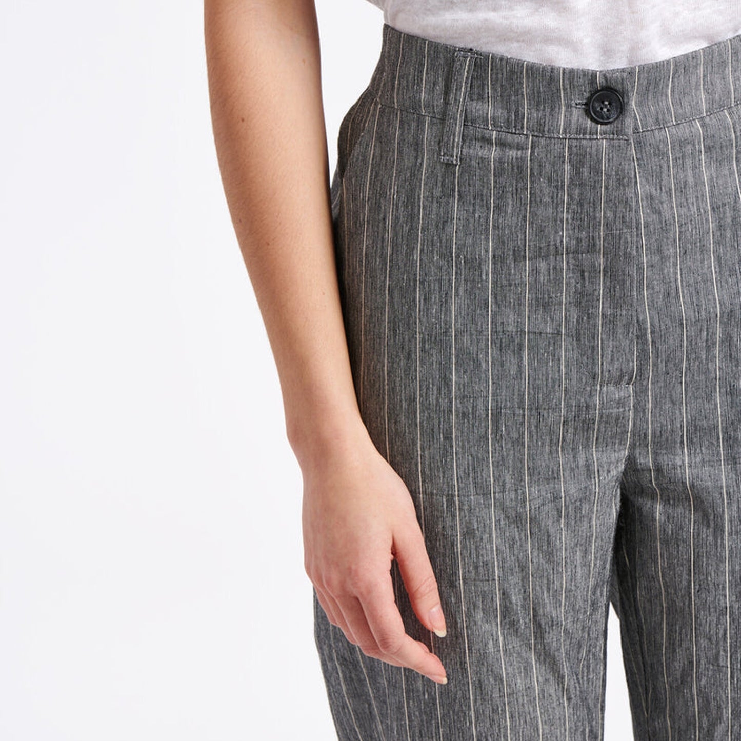 - Bart Pinstripe Trousers - Grey