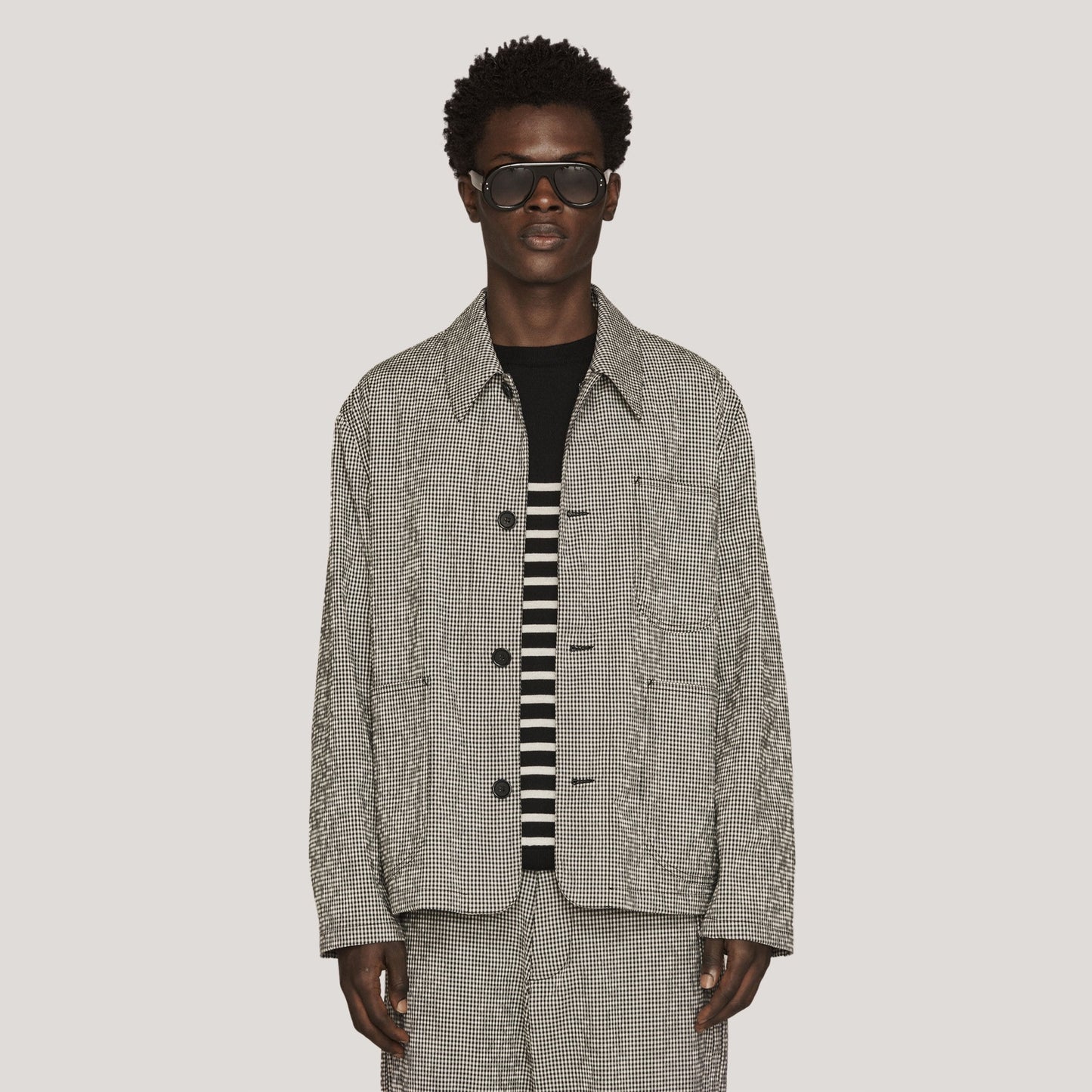 Labour Chore Jacket - Navy/Ecru