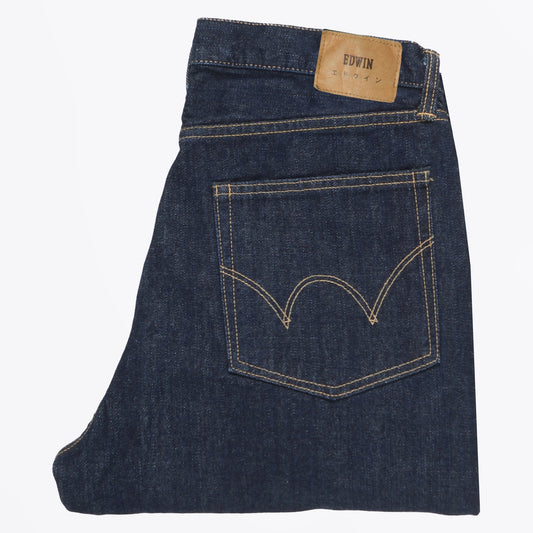 - Loose Rinsed  Jeans - Blue