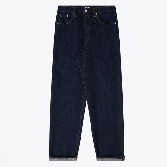 - Loose Rinsed  Jeans - Blue