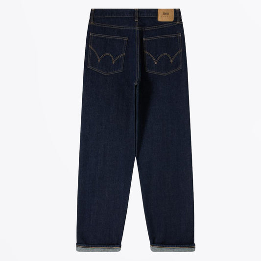 - Loose Rinsed  Jeans - Blue