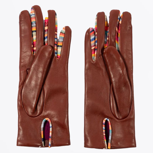 - Concertina Swirl Leather Glove - Tan