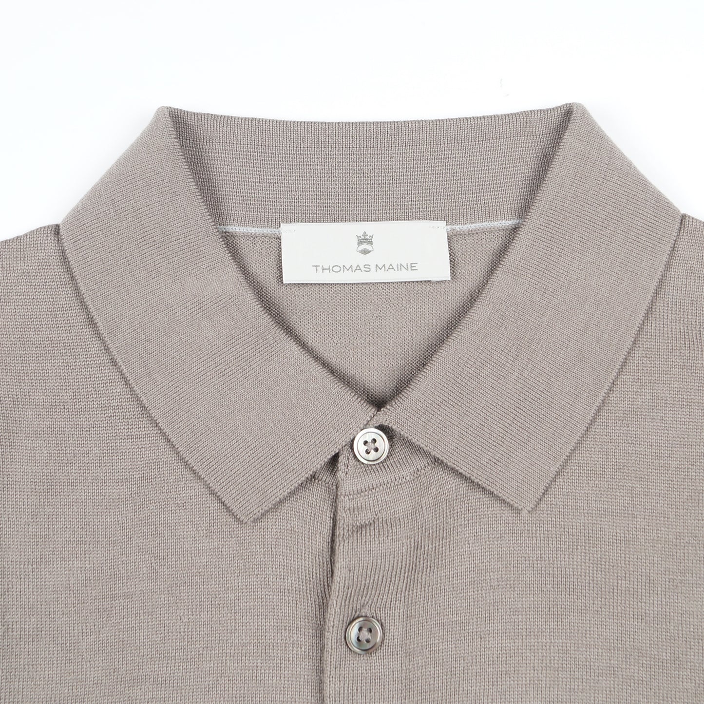 - Merino Polo Shirt - Taupe