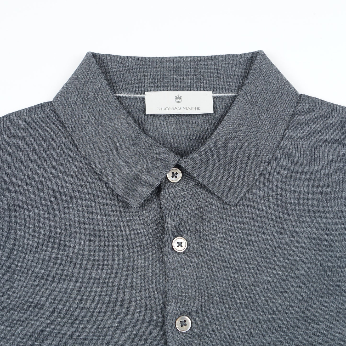 - Merino Polo Shirt - Anthracite