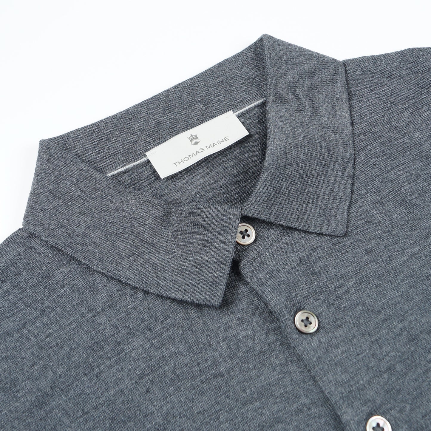 - Merino Polo Shirt - Anthracite