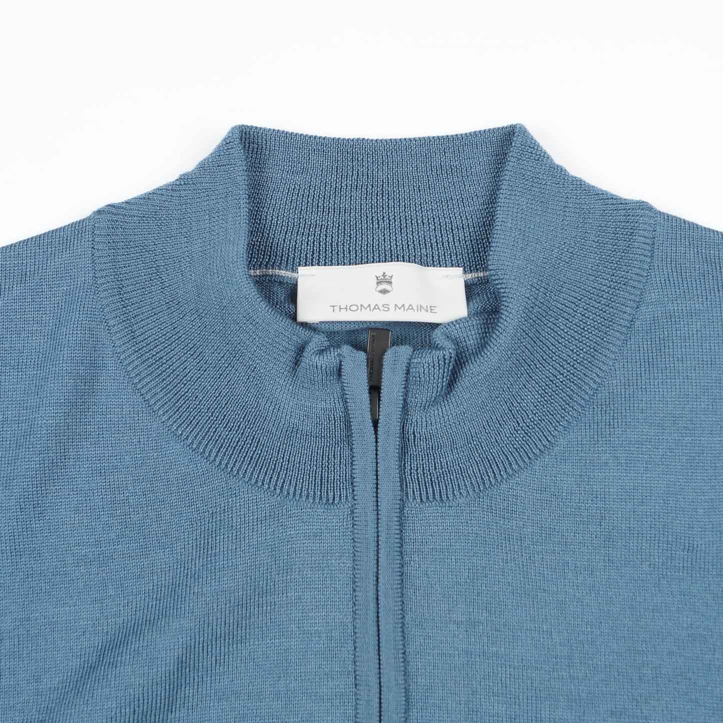 - Merino Zip Neck - Storm Blue