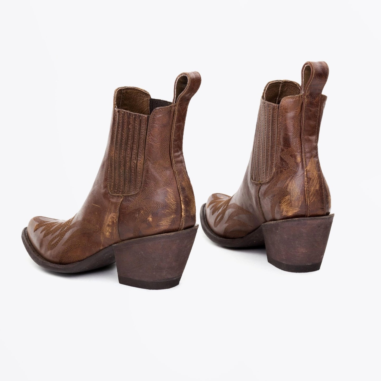 - Gaucho Ankle Boots - Brass