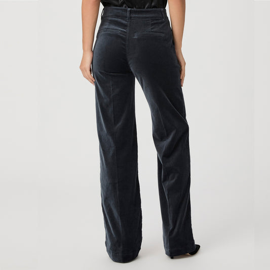 - Sasha Wide Leg Trousers - Calico Blue Velvet