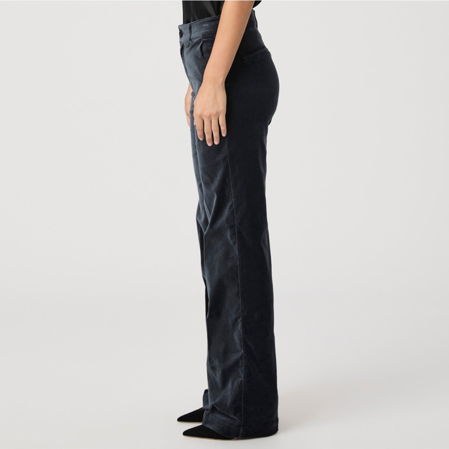 - Sasha Wide Leg Trousers - Calico Blue Velvet