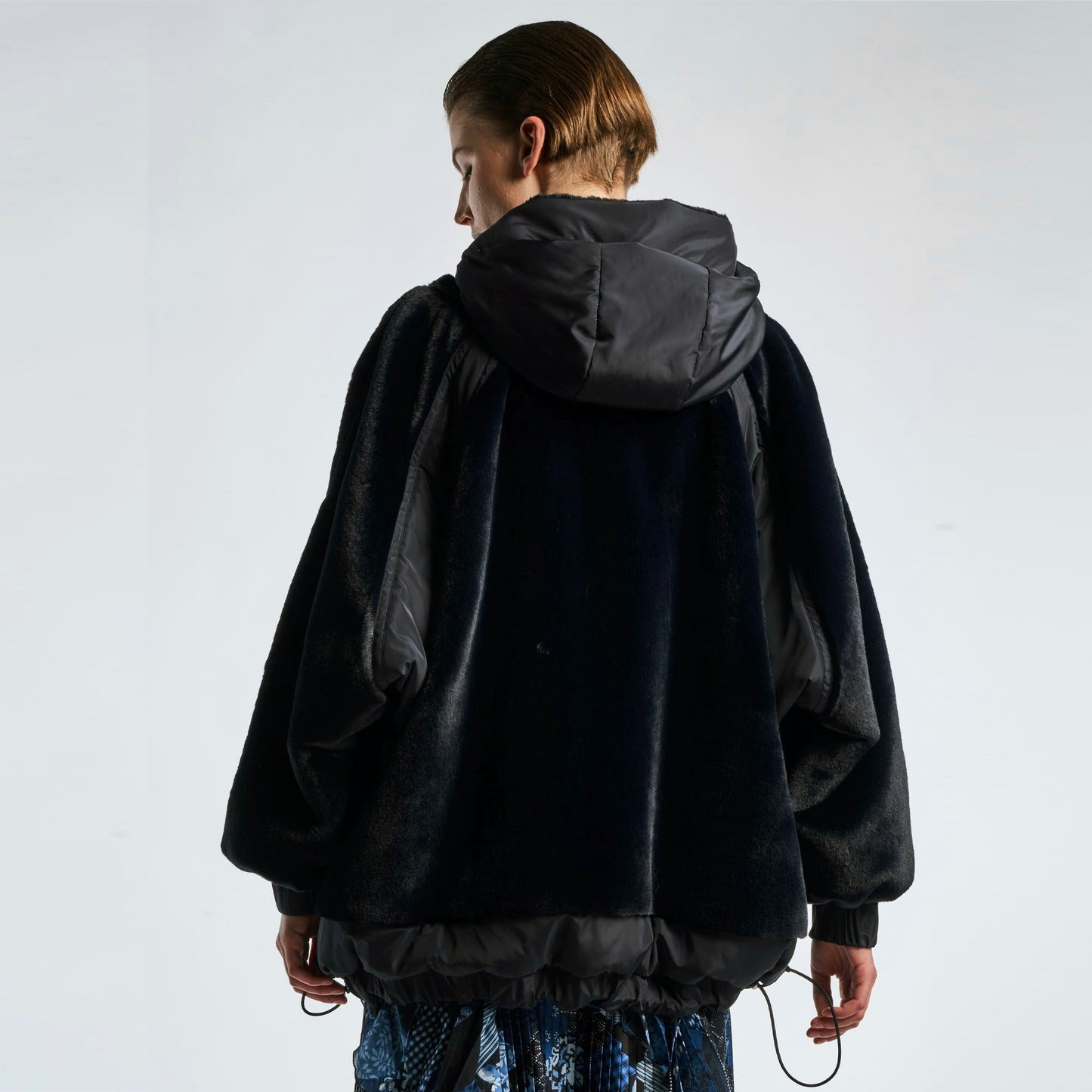 - Windswept Reversible Cape Coat - Black