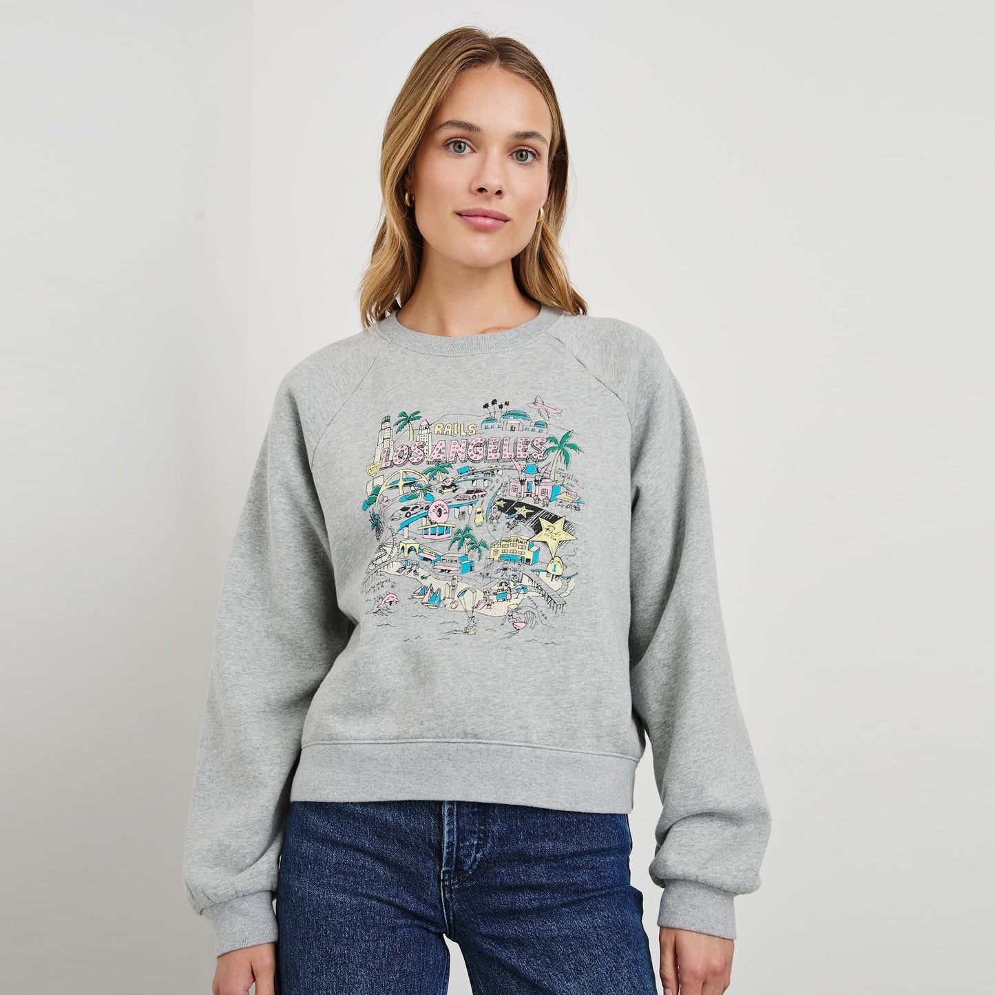 - Vintage Raglan La Sweatshirt - Grey