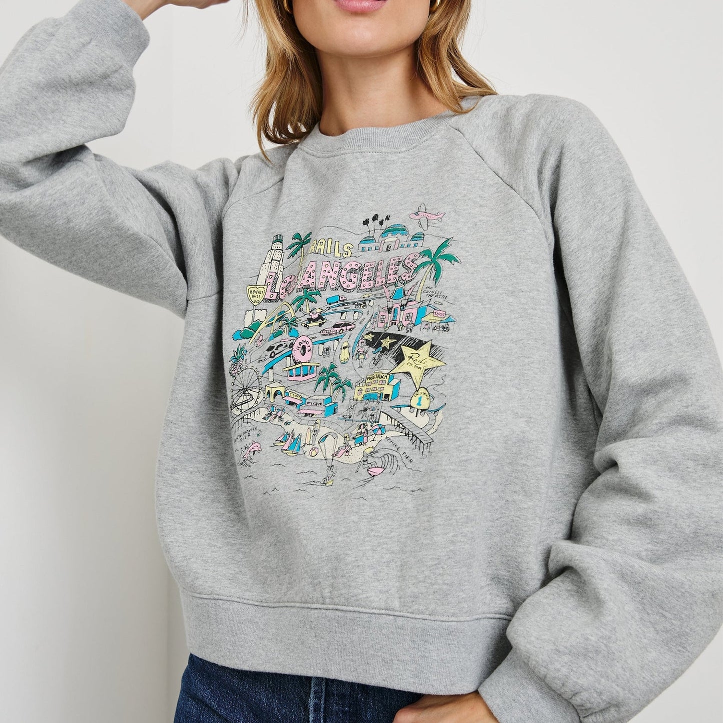 - Vintage Raglan La Sweatshirt - Grey