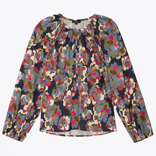 - Indi Pattern Top - Navy Wildflower