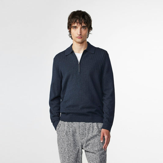 - Hansie Half Zip Knit - Navy