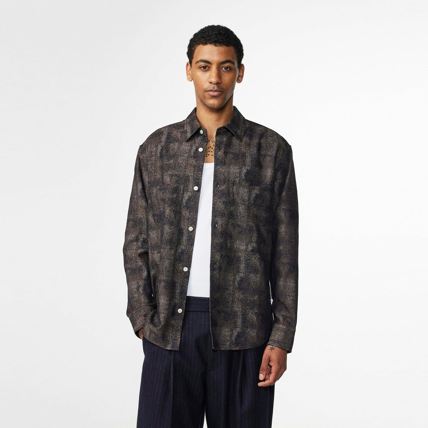 - Freddy Jacquard Shirt - Navy