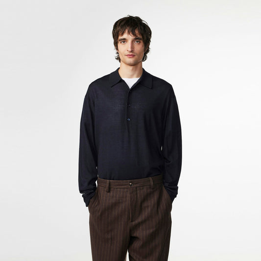 - Raymond Knitted Polo - Deep Navy