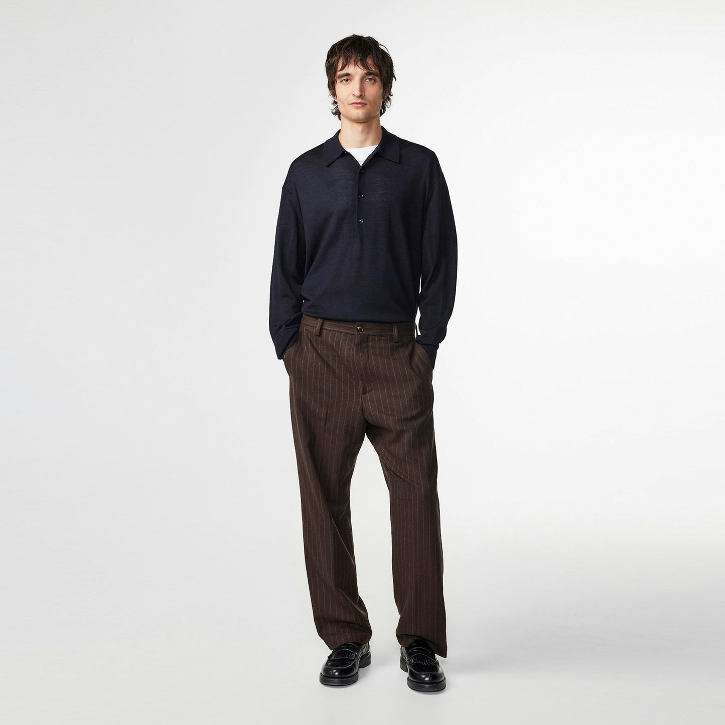 - Raymond Knitted Polo - Deep Navy