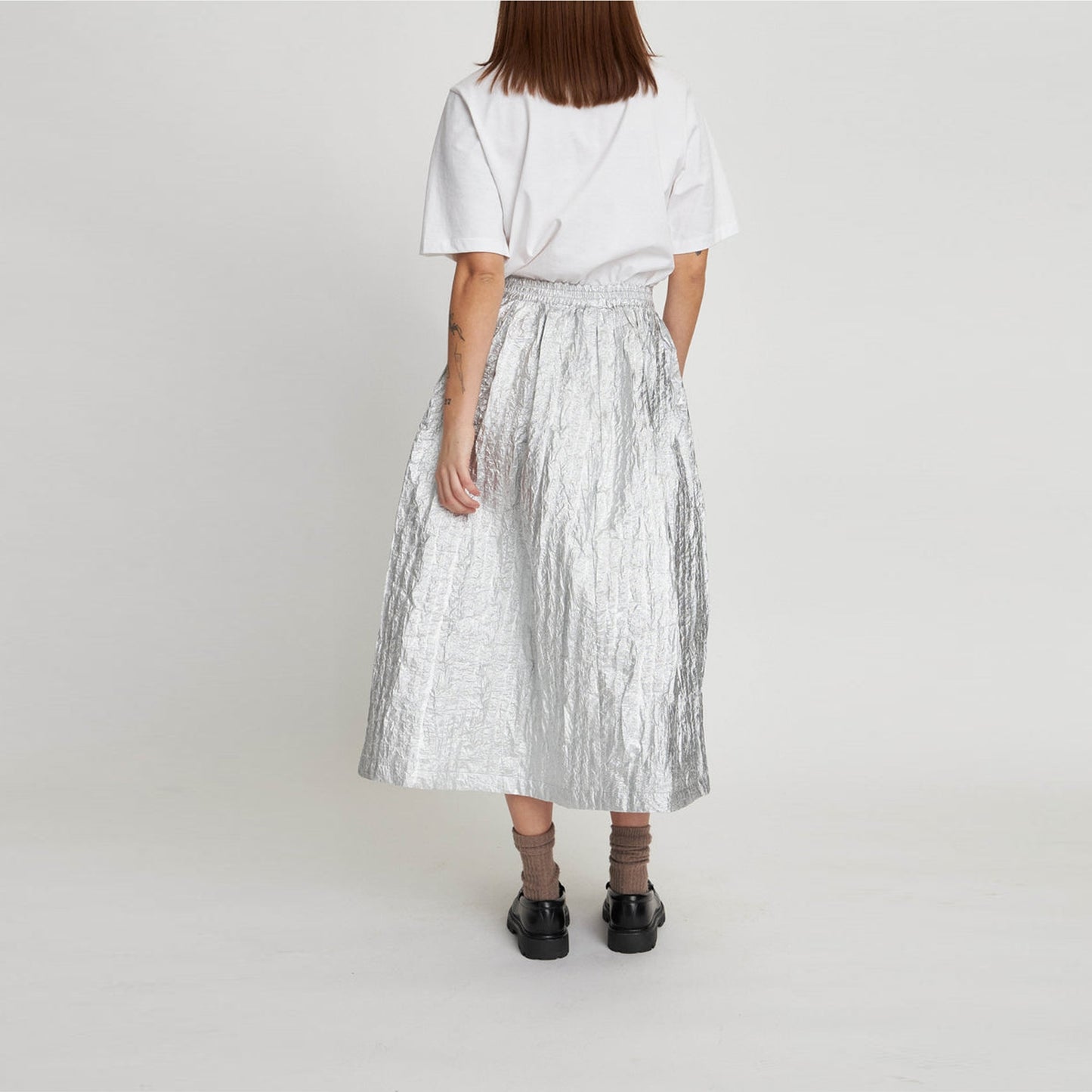 - Silver Bomb Skirt - Pearl Silver