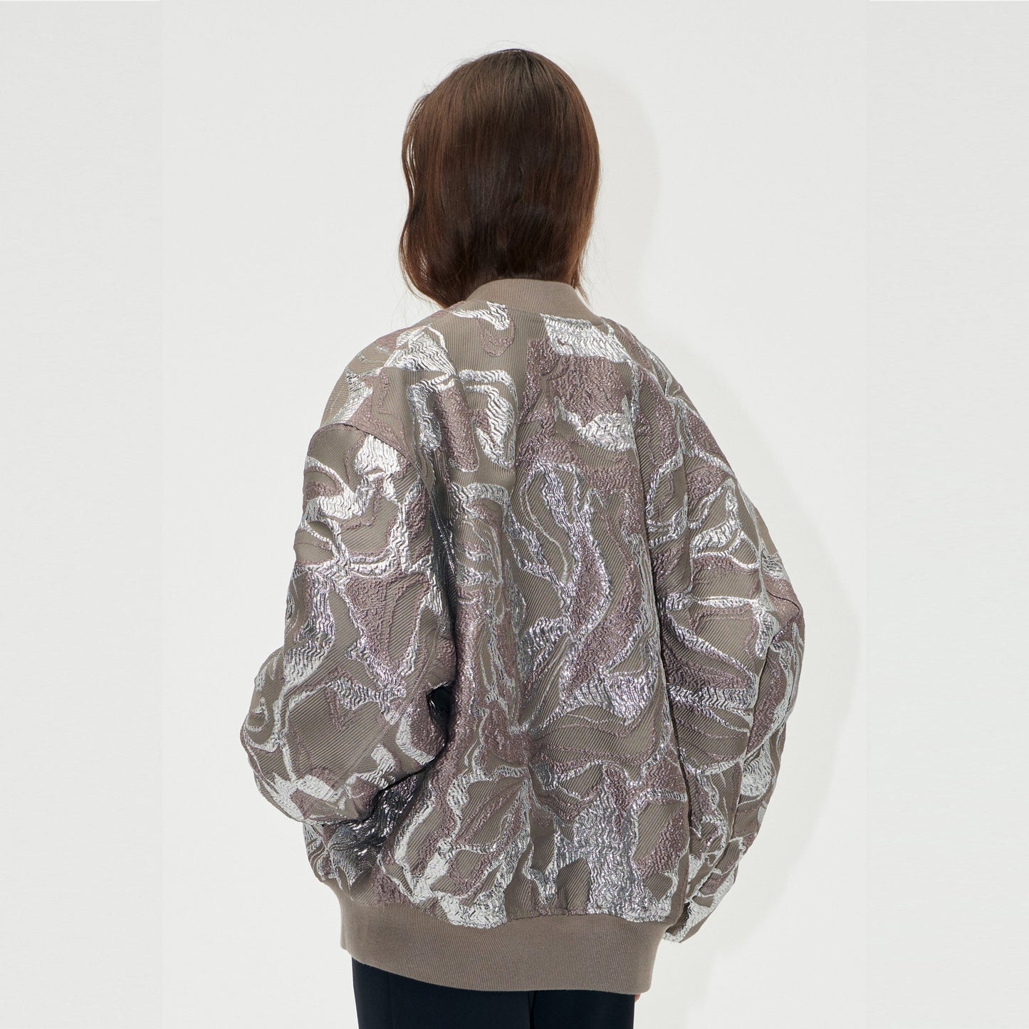 - Volominous Bomber Jacket - Abstract Foliage