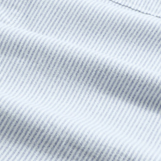 - Arne Brushed Stripe Oxford - Blue Stripe