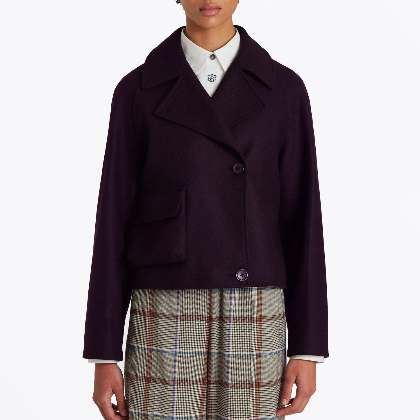 - Wool Mix Jacket - Purple