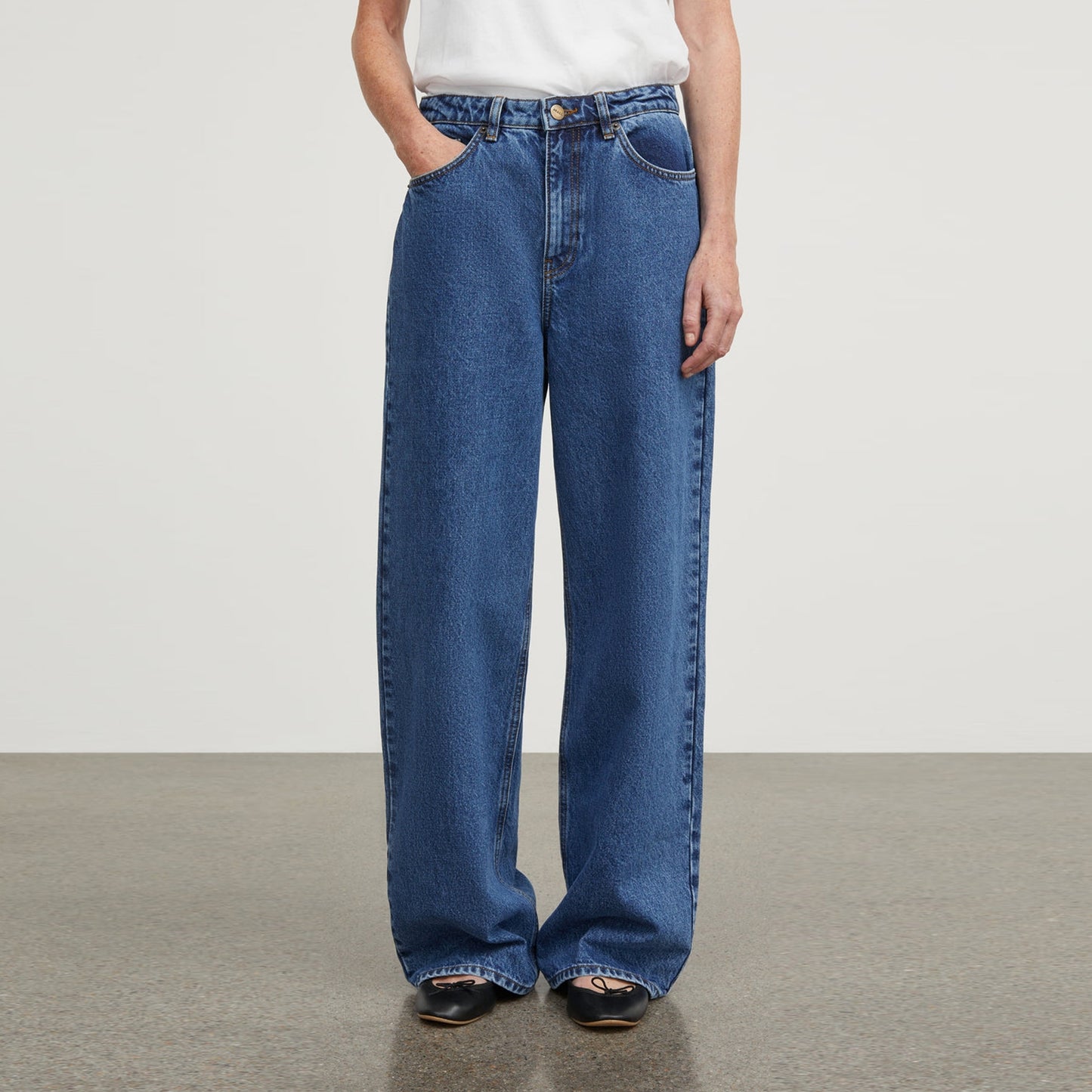 - Willow Wide Leg Jeans - Mid Blue Denim