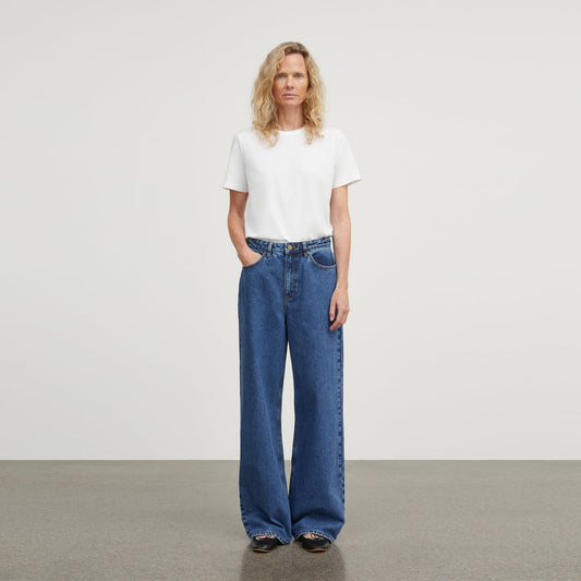 - Willow Wide Leg Jeans - Mid Blue Denim