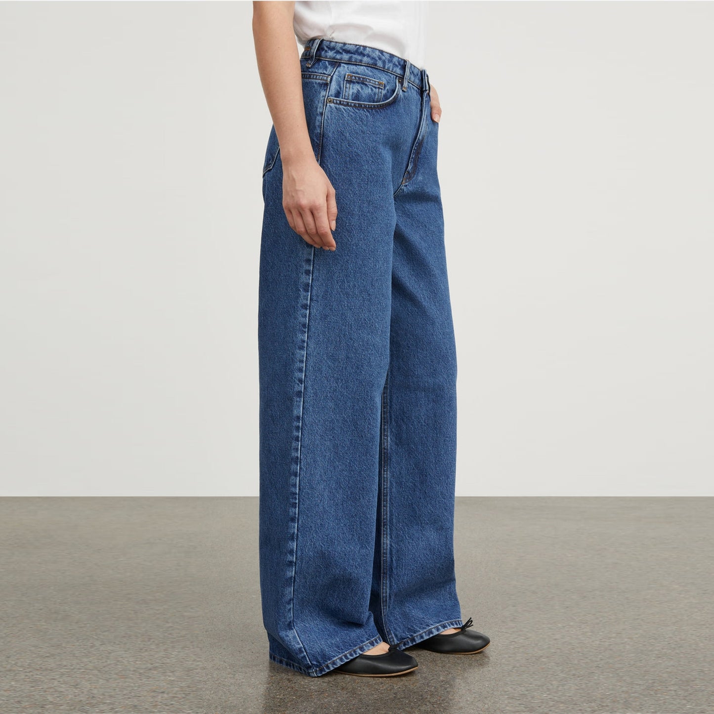 - Willow Wide Leg Jeans - Mid Blue Denim