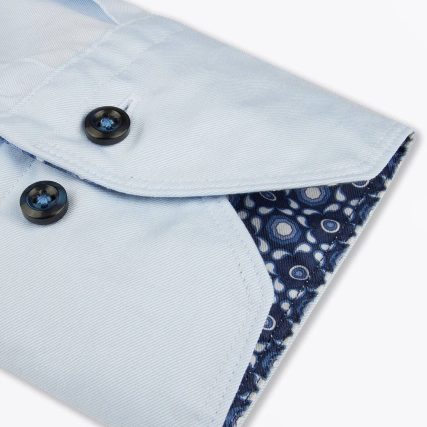 Fitted Body Contrast Trim - Light Blue