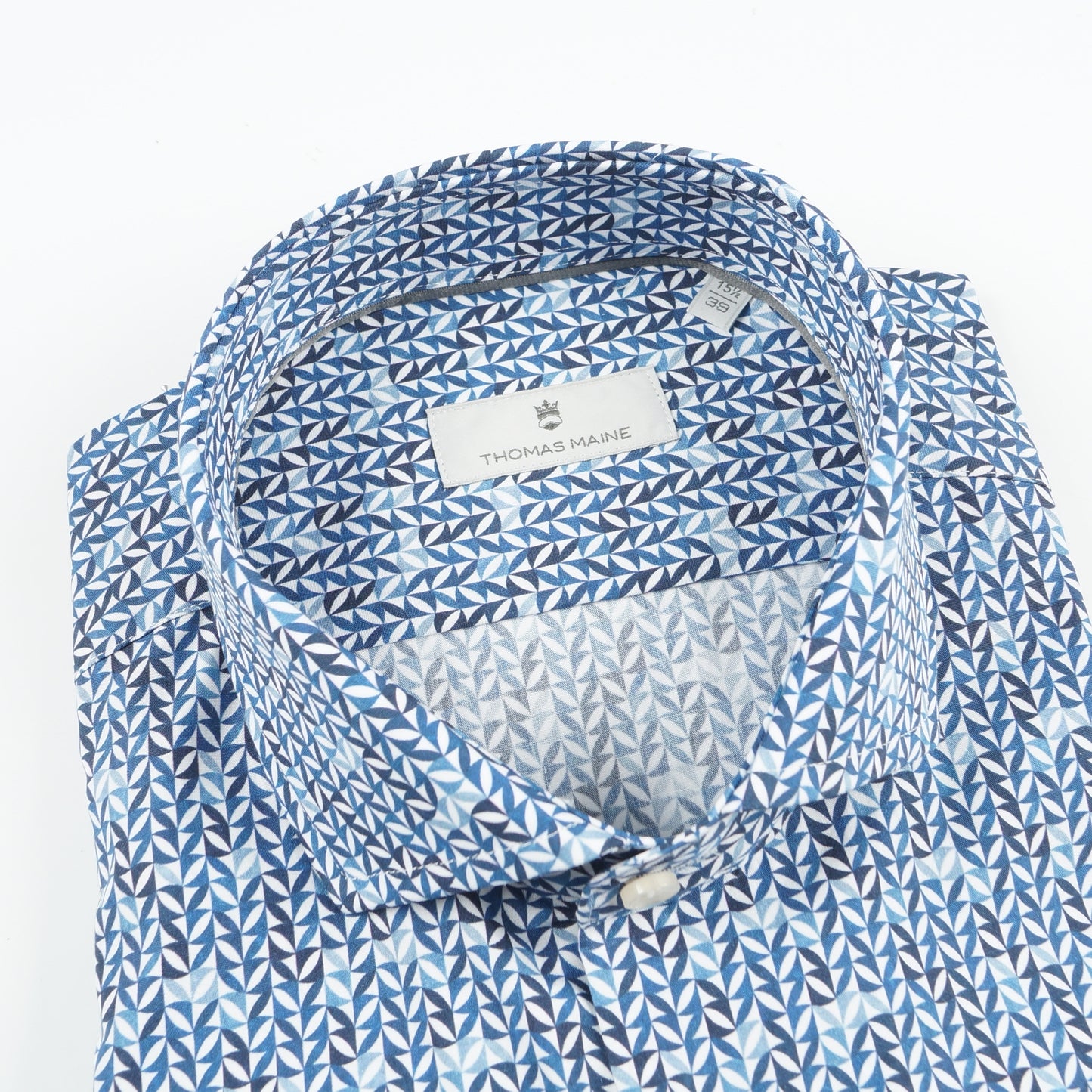 - Geometric Print Shirt - Navy