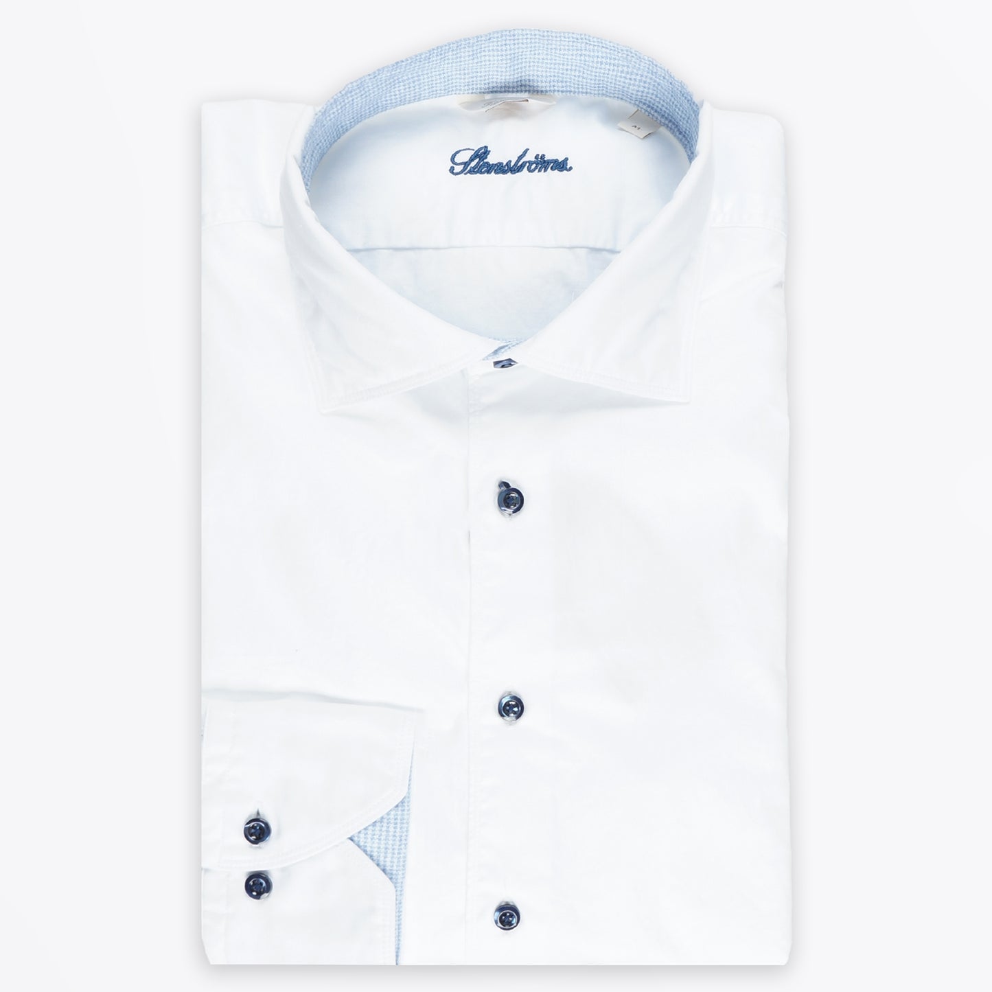 - Fitted Body Contrast Trim Shirt - White