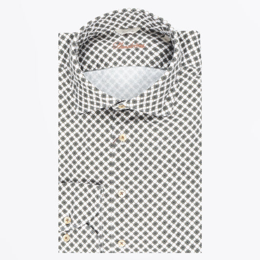 - Fitted Body Pattern Shirt - Green