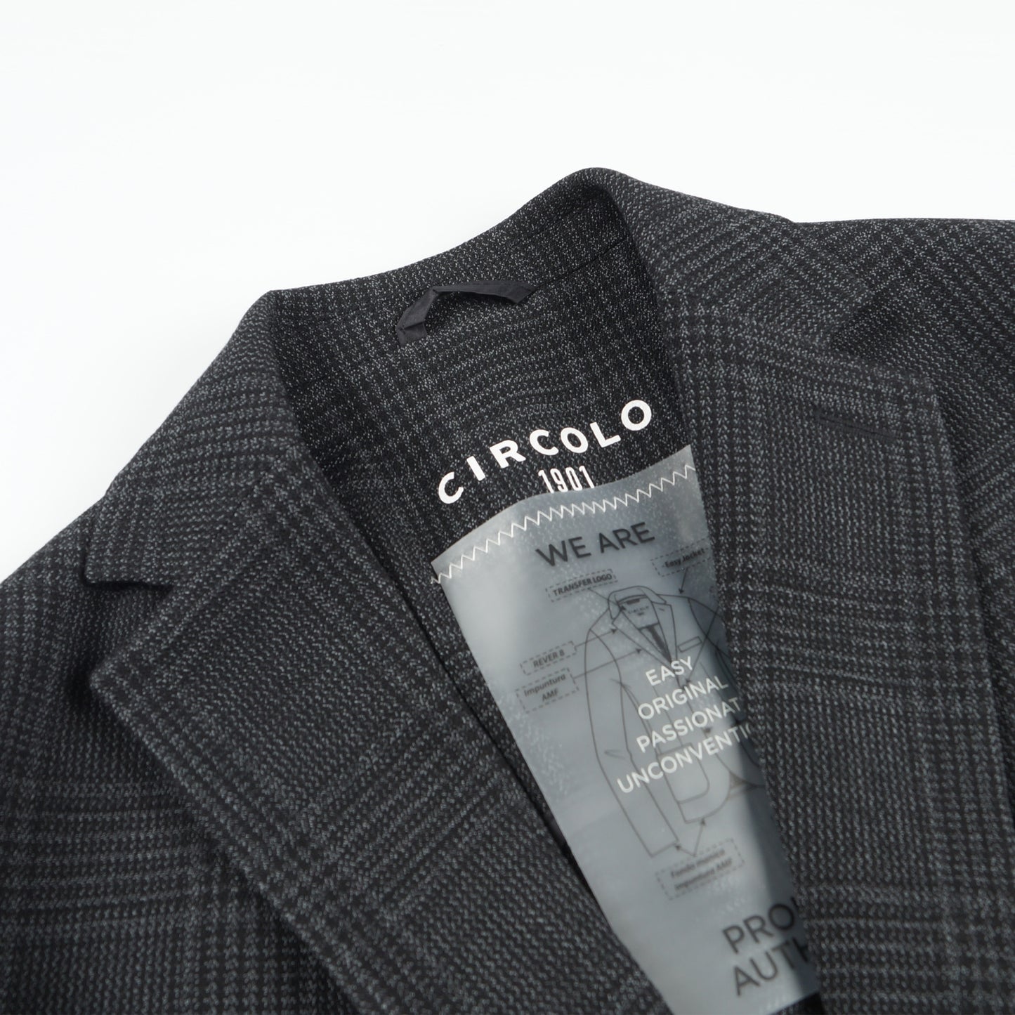 - Check Wool Jacket - Black