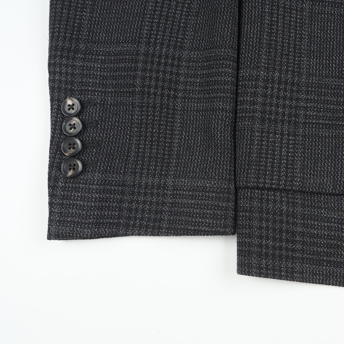 - Check Wool Jacket - Black