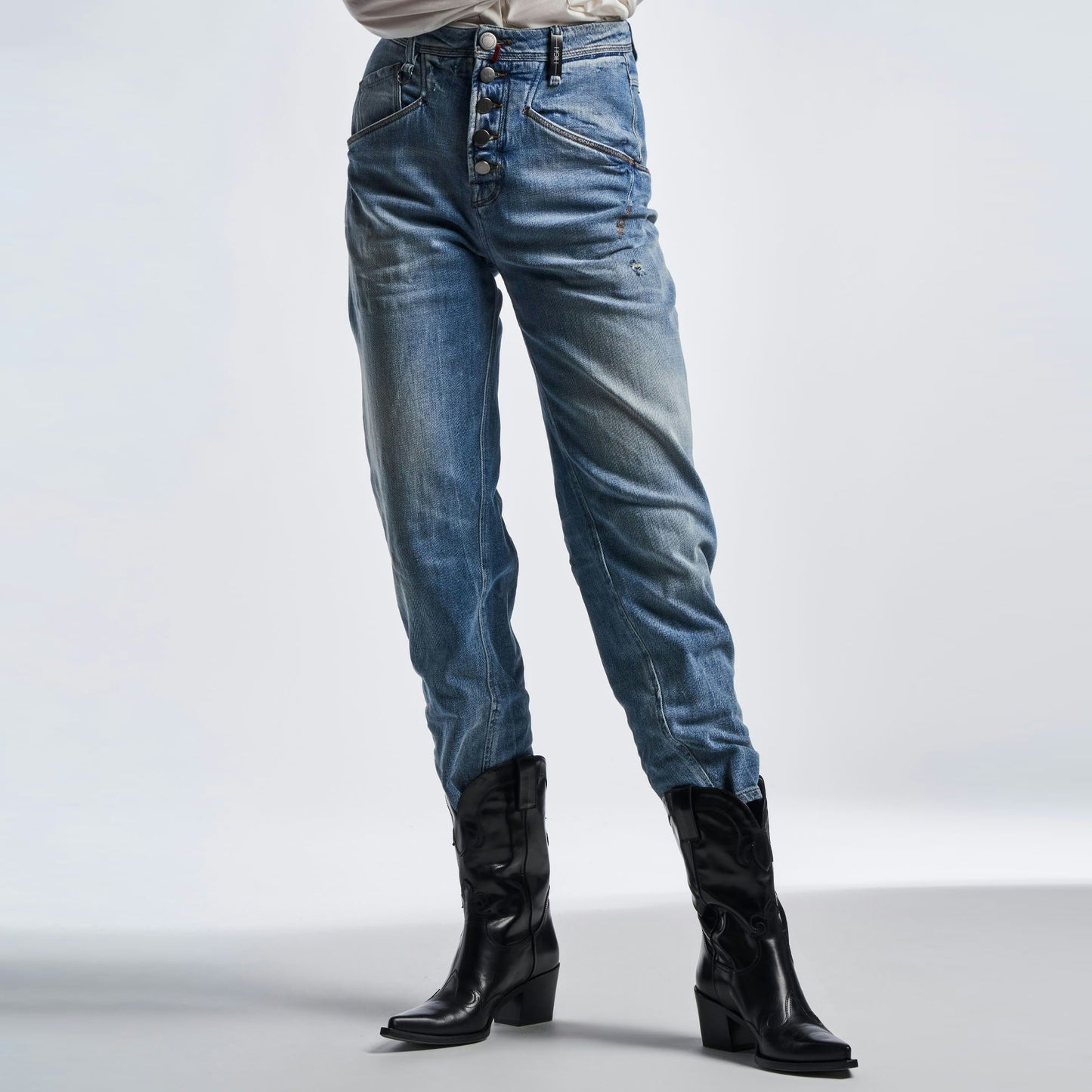 - Open-Out Jeans - Blue Denim