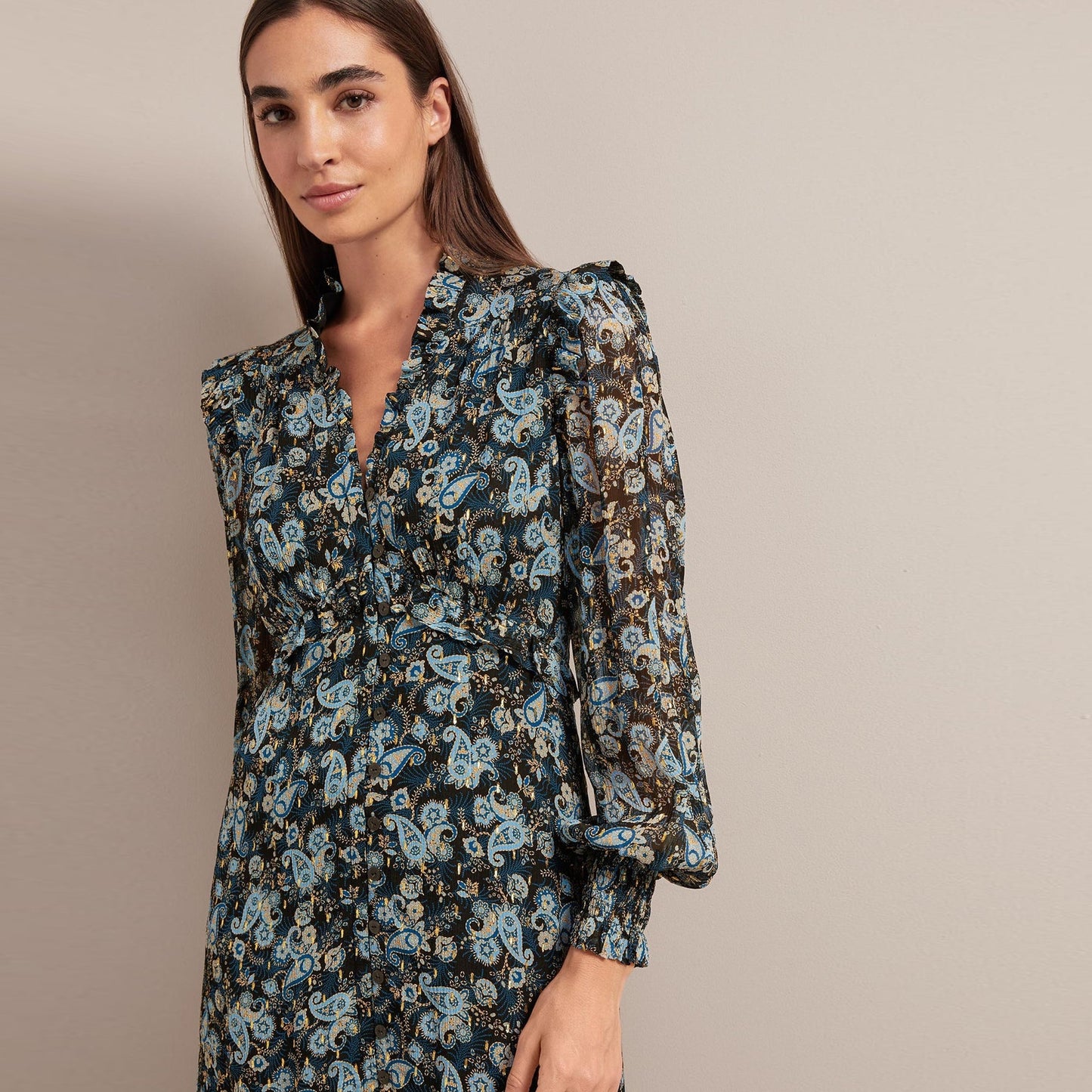 - Liliana Lurex Maxi Dress - Navy