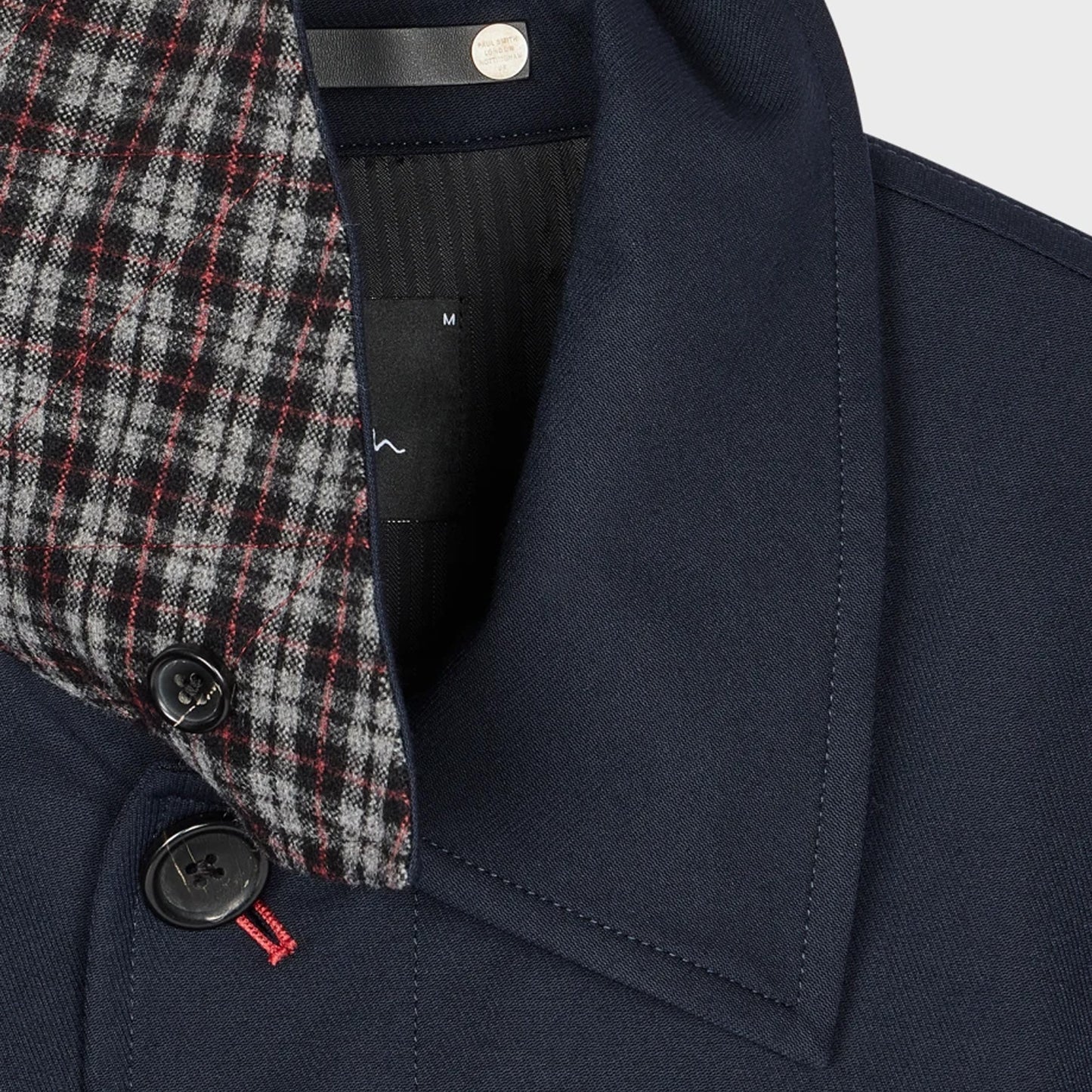 - Cotton Blend Coat - Navy