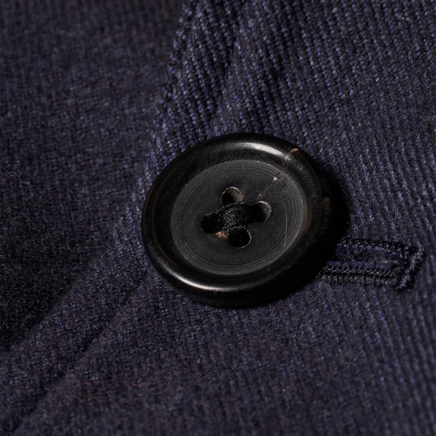- Brush Twill Two Button Jacket - Navy