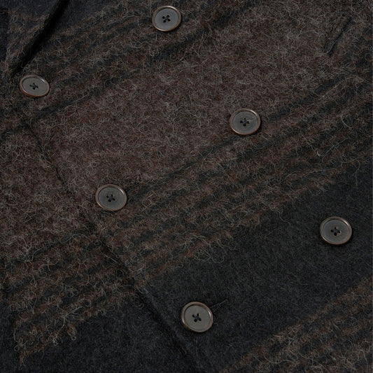 - Pea Recycled Alpaca Coat - Brown/Black