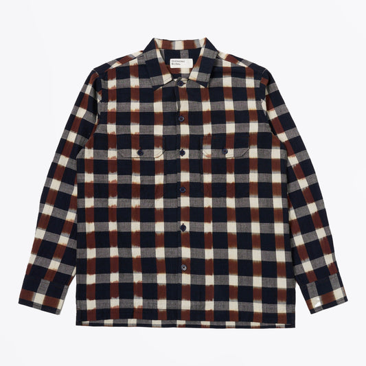 - Utility Check Shirt  - Brown/Navy
