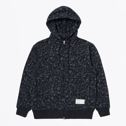- NY Leopard Brush Back Hoody - Navy