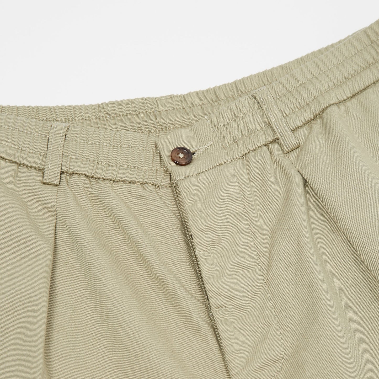 - Pleated Track Twill Pant - Stone