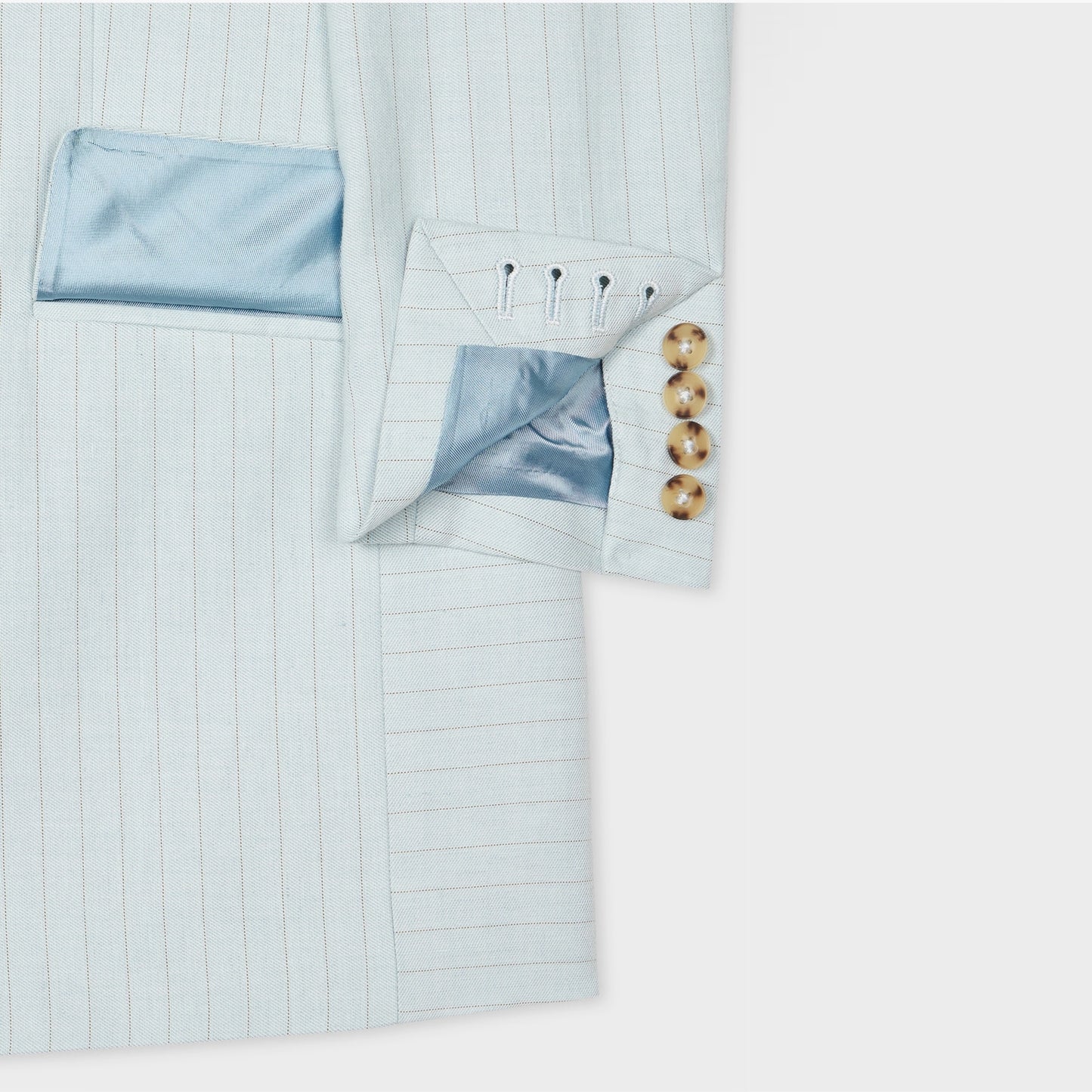 - Cotton Linen Mix Stripe Jacket - Blue